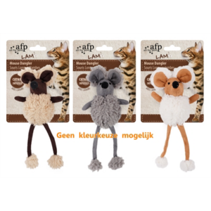 Afp mouse dangler lamswol met catnip assorti 16 cm