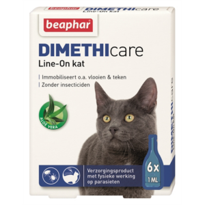 Beaphar dimethicare line-on kat tegen vlooien en teken 6 pip 1 ml