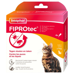 Beaphar fiprotec kat tegen vlooien & teken 3+1 pipet >1 kg en 8 weken