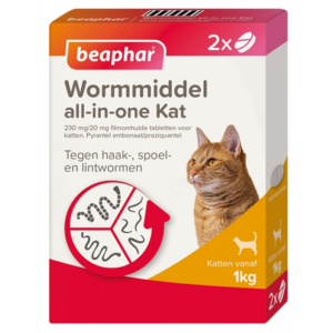 Beaphar wormmiddel all-in-one kat 2 tbl