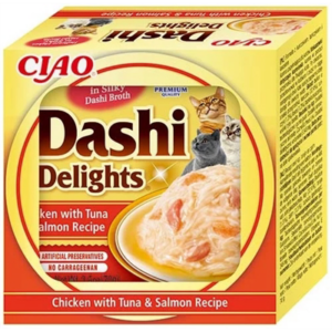 Inaba dashi delights chicken with tuna & salmon recipe 70 gr