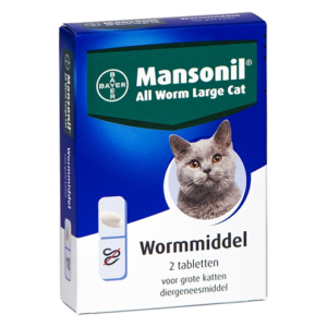 Mansonil grote kat all worm tabletten 2 st