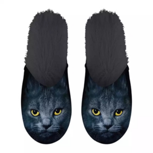 Pantoffel zwarte kat zwart Maat 39-42