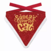 Plenty gifts kerst bandana santa's favorite cat rood goud 12-16 cm 10x13 cm