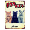 Plenty gifts waakbord blik katten 15x21 cm