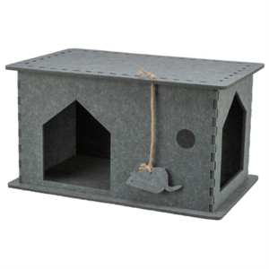 Trixie kattenmand huis lene vilt grijs 54x30x35 cm