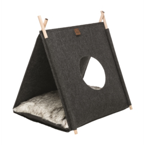 Trixie kattenmand tent elfie met kussen vilt antraciet 50x46x52 cm