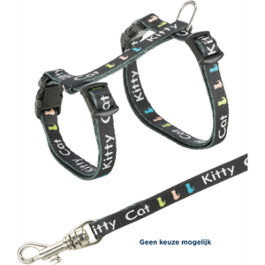 Trixie kittentuig junior met riem kitty cat assorti 21-33x0,8 cm / 120 cm