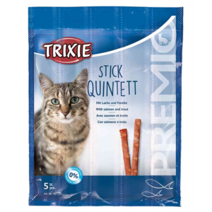 Trixie premio stick quintett zalm / forel 24x5x5 gr