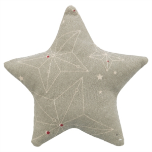 Trixie xmas speelkussen ster met catnip katoen beige 10 cm