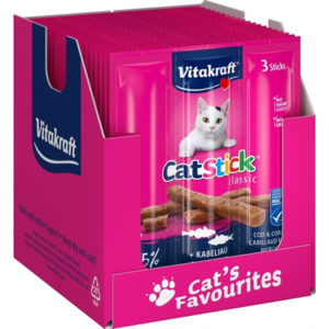 Vitakraft cat-stick mini kabeljauw met tonijn 20x3 st