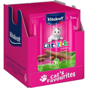 Vitakraft cat-stick mini kip / kattengras 20x3 st