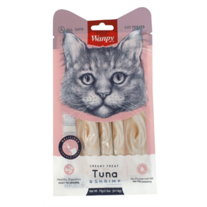 Wanpy creamy lickable treats tuna / shrimp 14 gr 5 st