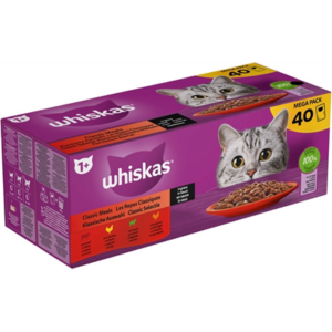 Whiskas multipack pouch adult classic selectie vlees in saus 40x85 gr