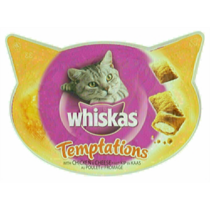 Whiskas snack temptations kip / kaas 8x60 gr