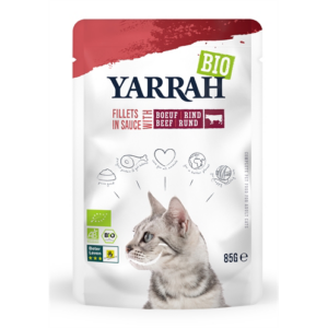 Yarrah cat biologische filets met rund in saus 14x85 gr