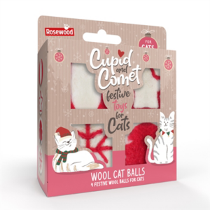 Cupid & comet wollen ballen 4 st