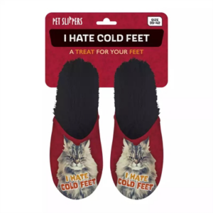 Pantoffel i hate cold feet rood / zwart Maat 39-42