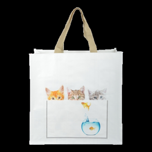 Shoppingbag kiekeboe kat assorti 40x14x40 cm