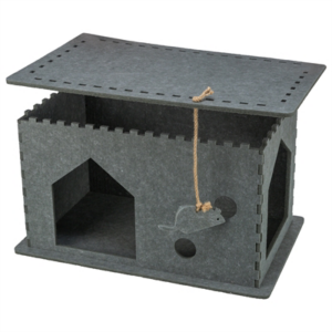 Trixie kattenmand huis lene vilt grijs 54x30x35 cm