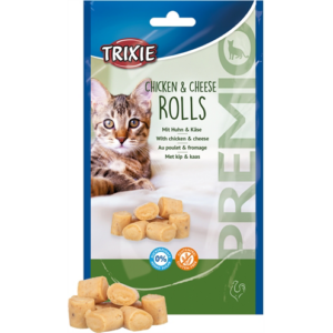 Trixie premio kip & kaas rolletjes voor katten glutenvrij 50 gr