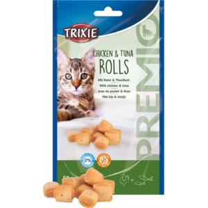 Trixie premio kip & tonijn rolletjes voor katten glutenvrij 50 gr