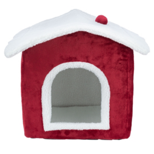 Trixie xmas kattenmand huis rood / wit 35x38x45 cm