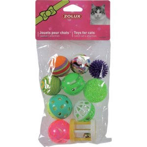 Zolux kattenspeelgoed multi assorti 4 cm 10 st