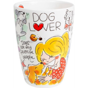 Blond amsterdam mok dog lover xl 0,5 ltr 9x9x13,5 cm