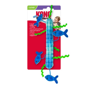 Kong kickeroo stickeroo met kreukgeluid en catnip blauw 26x11,5x2 cm