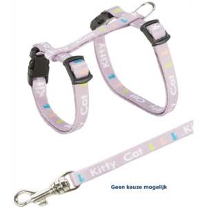 Trixie kittentuig junior met riem kitty cat assorti 21-33x0,8 cm / 120 cm