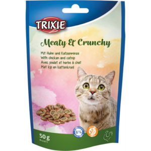 Trixie meaty & crunchy kip / catnip glutenvrij 50 gr