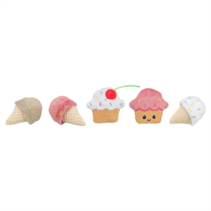 Trixie ijsje of cupcake pluche met catnip assorti 7 cm