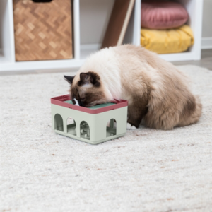 Trixie cat activity rod box wit / bordeaux 20x16x12 cm