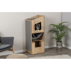 Trixie citystyle cat tower bruin / grijs 105 cm