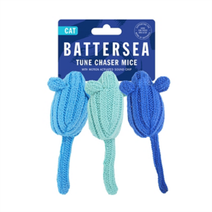 Battersea tune chaser muizen blauw / groen 13x5 cm 3 st